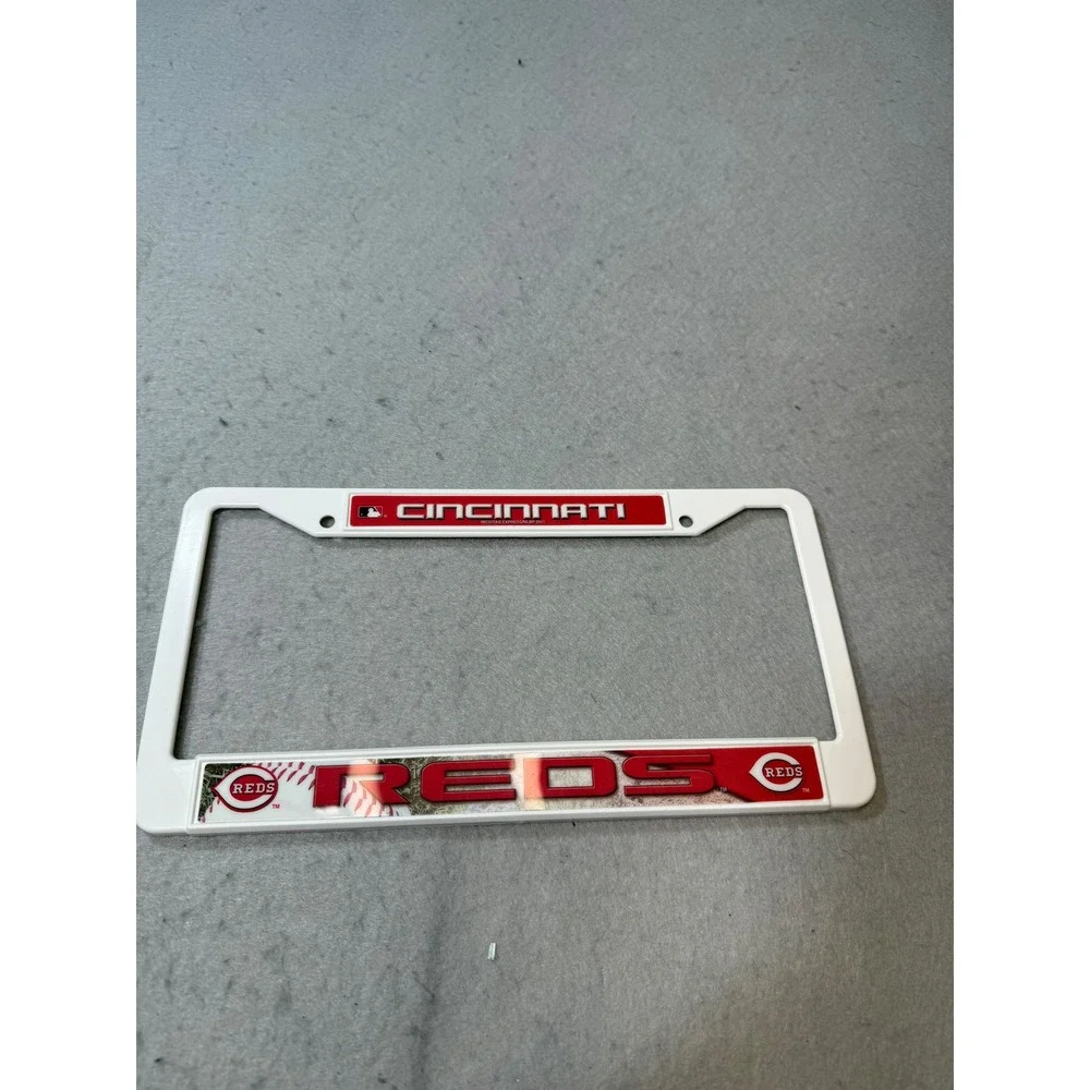 Cincinnati Reds License Plate‎ Frame – White & Red MLB Officially Licensed